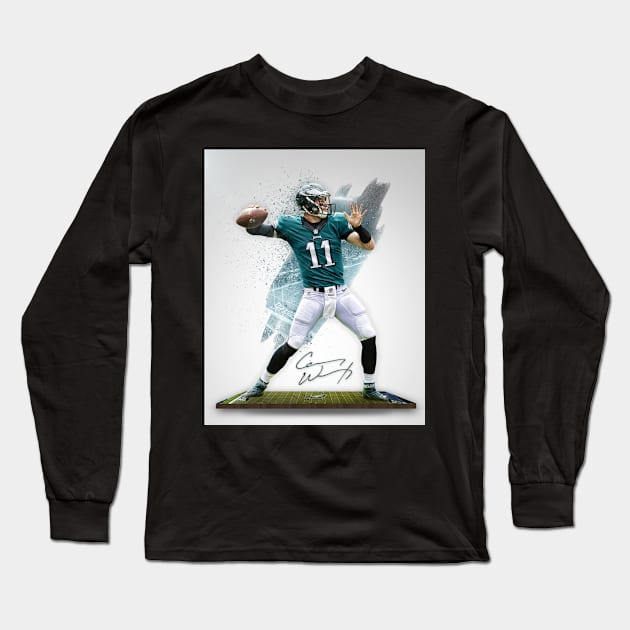 Wentz Philadelphia Sports Art Long Sleeve T-Shirt by JRoseGraphics